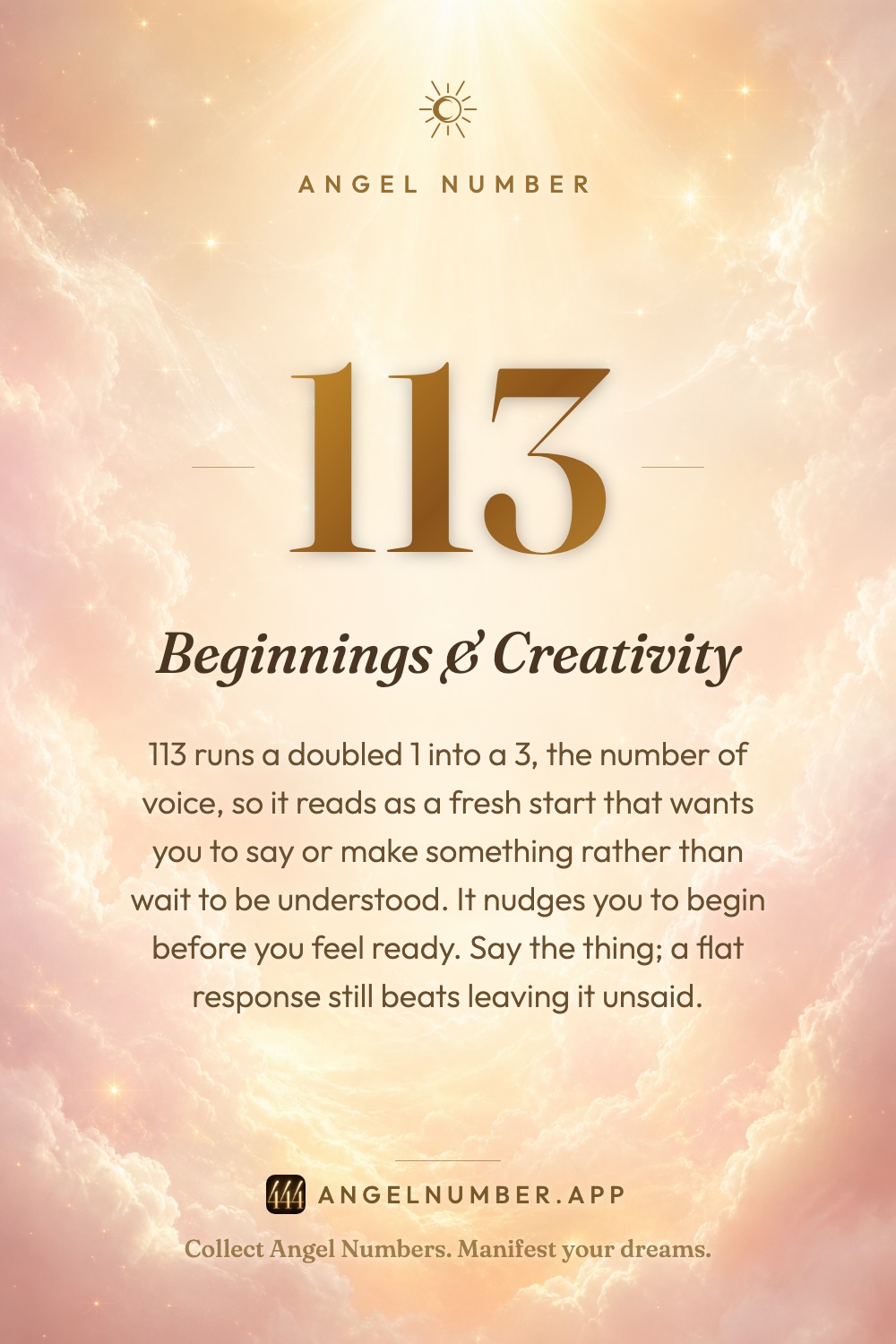 113 angel number meaning: Beginnings & Creativity