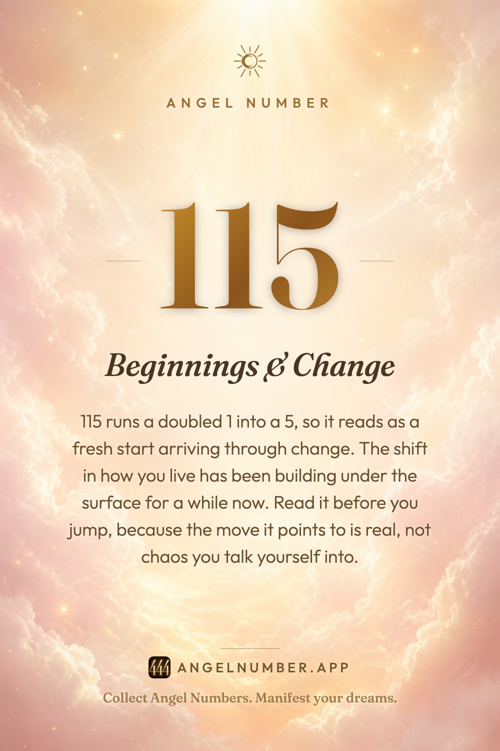 115 angel number meaning: Beginnings & Change