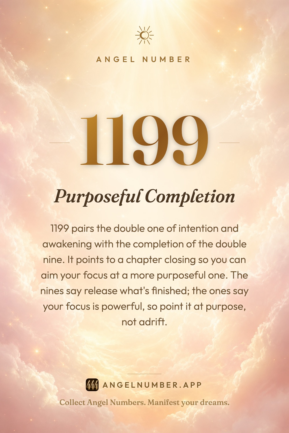 1199 angel number meaning: Purposeful Completion