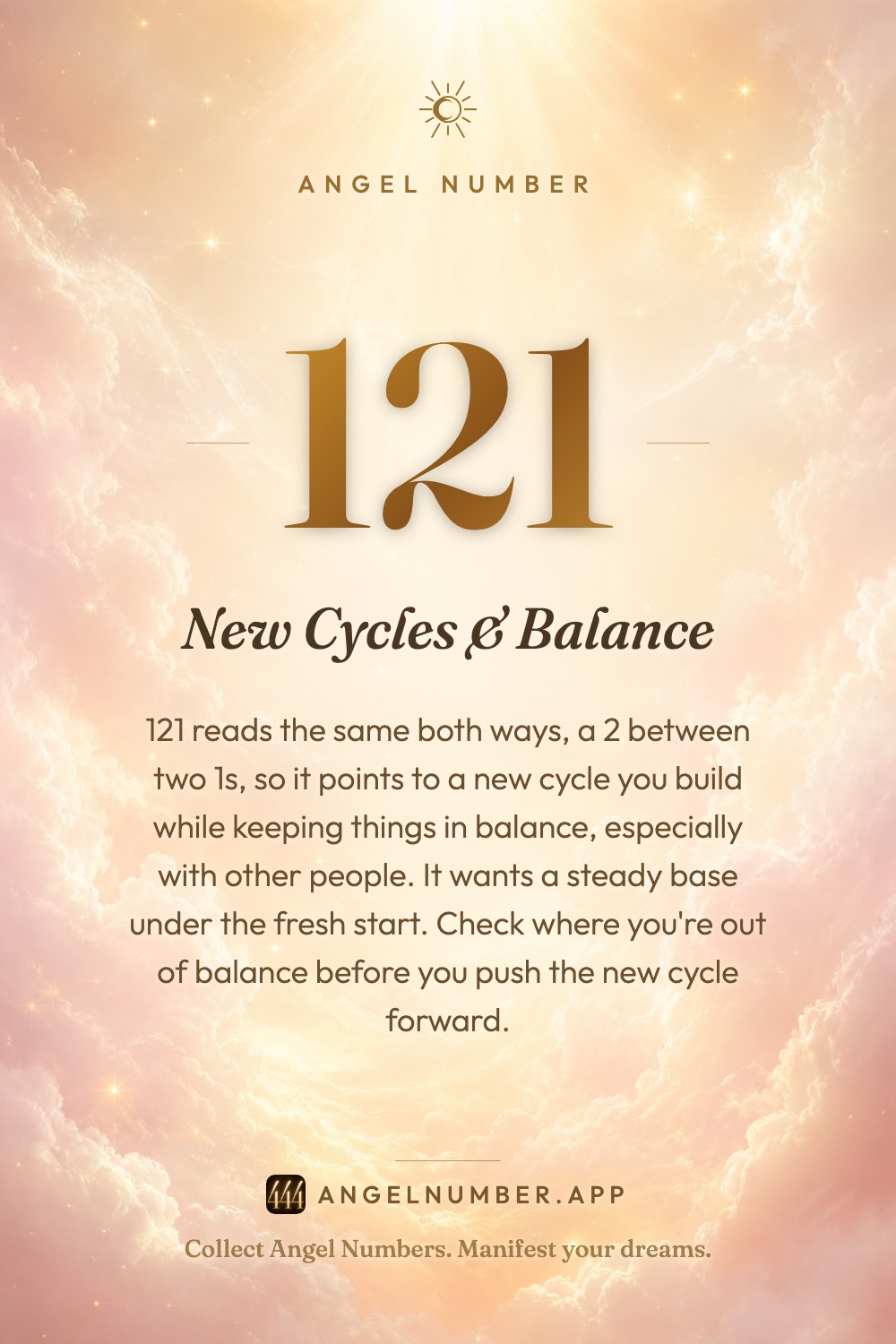 121 angel number meaning: New Cycles & Balance