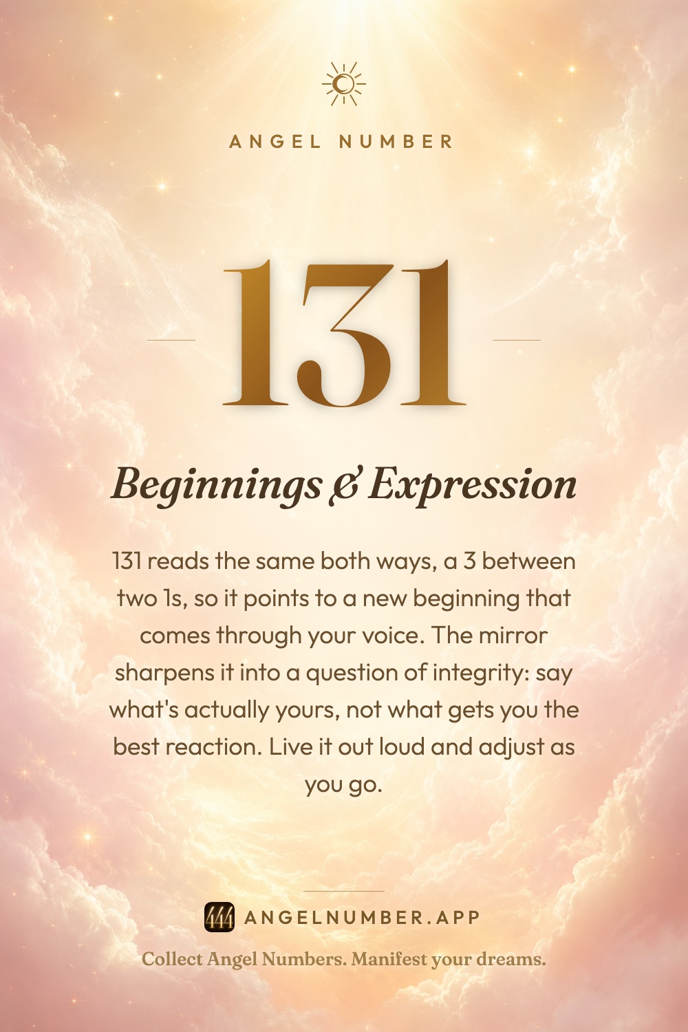 131 angel number meaning: Beginnings & Expression
