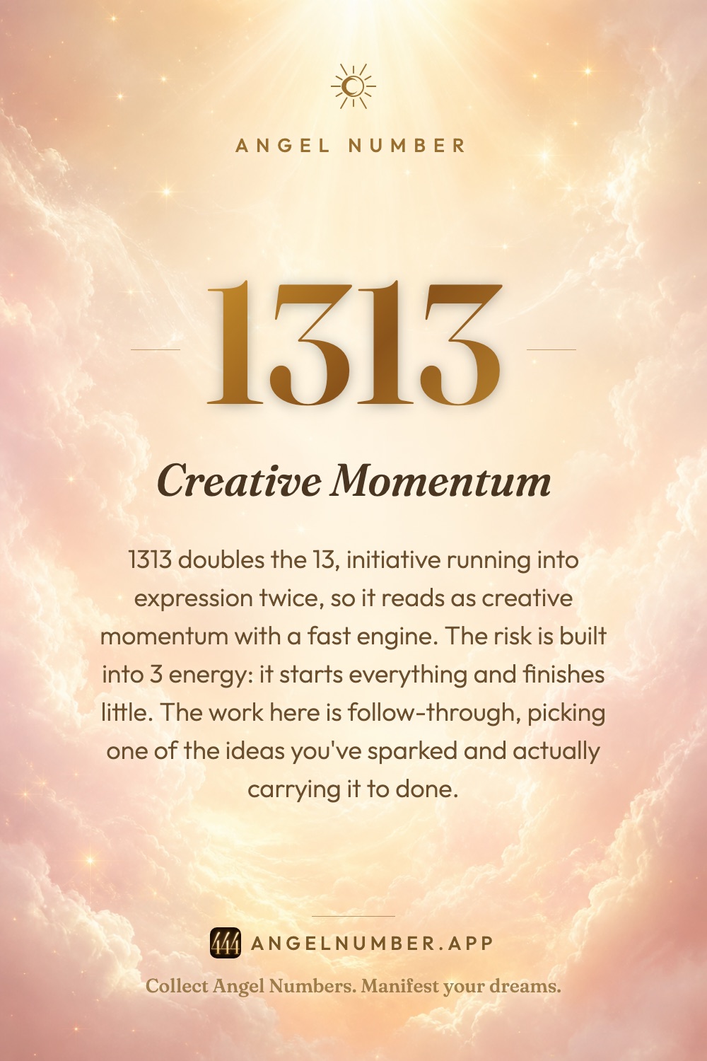 1313 angel number meaning: Creative Momentum