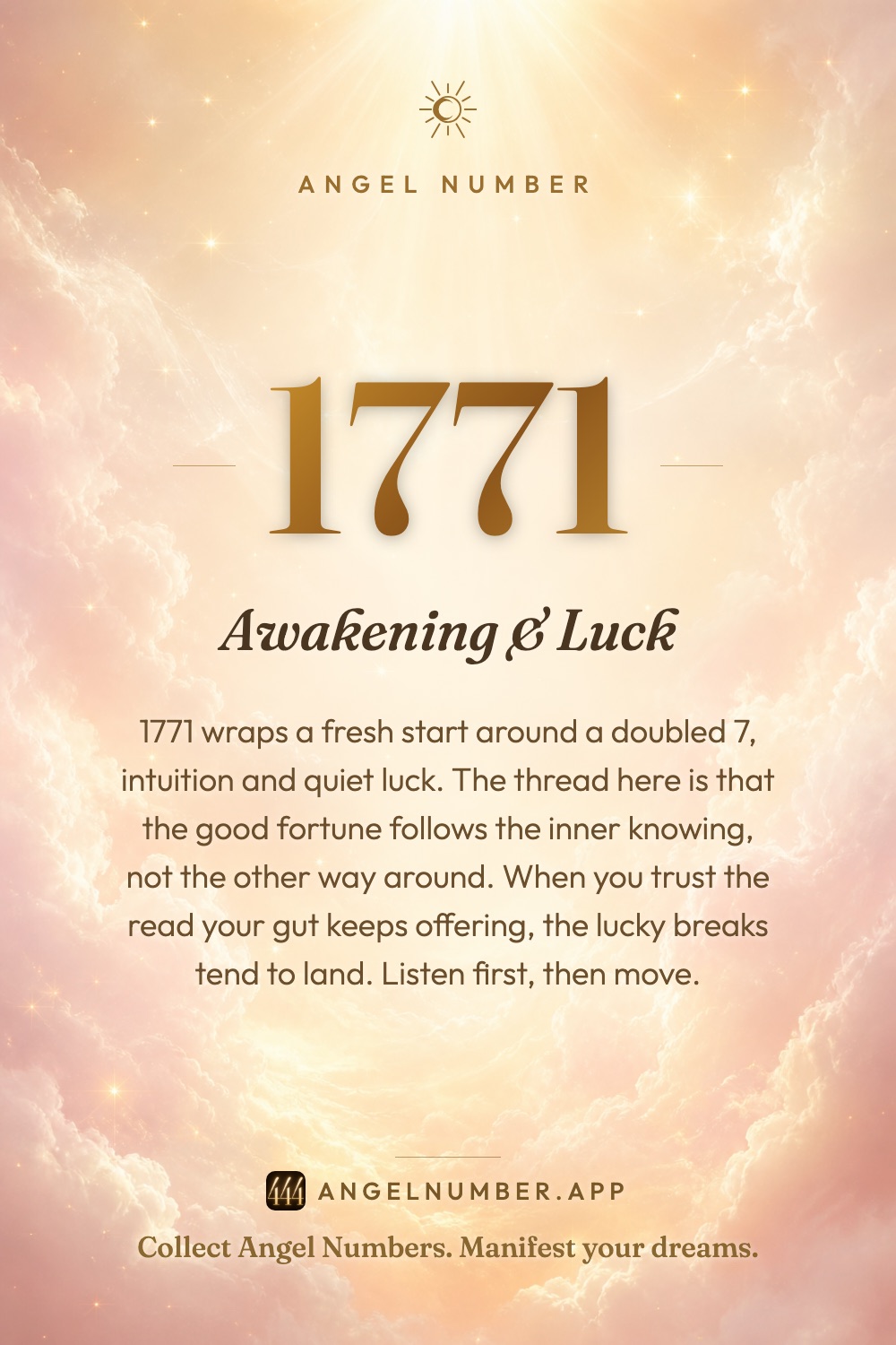 1771 angel number meaning: Awakening & Luck