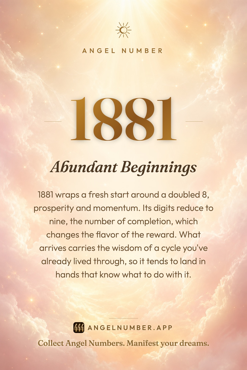1881 angel number meaning: Abundant Beginnings