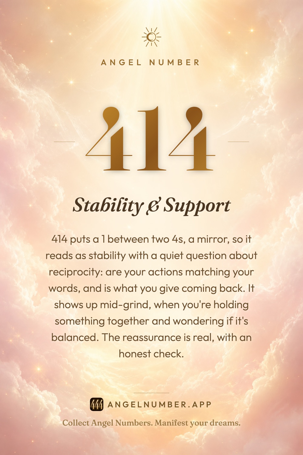 414 angel number meaning: Stability & Support