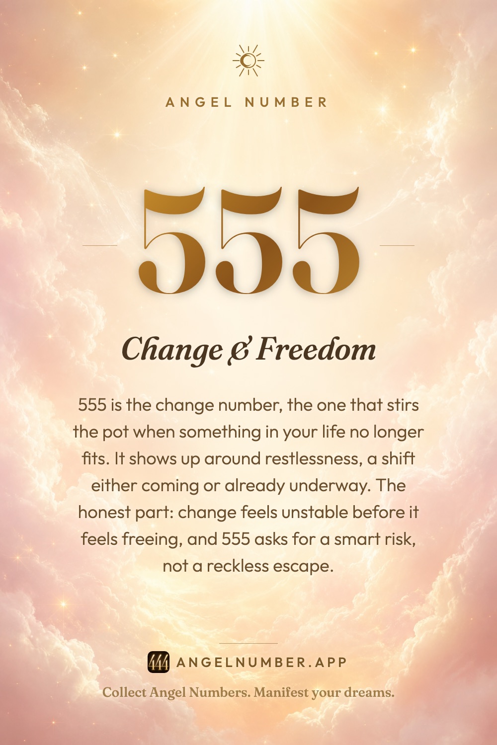 555 angel number meaning: Change & Freedom