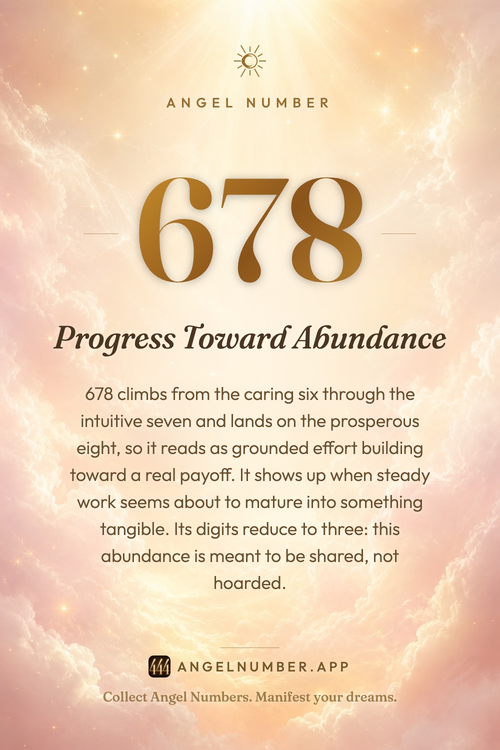 678 angel number meaning: Progress Toward Abundance