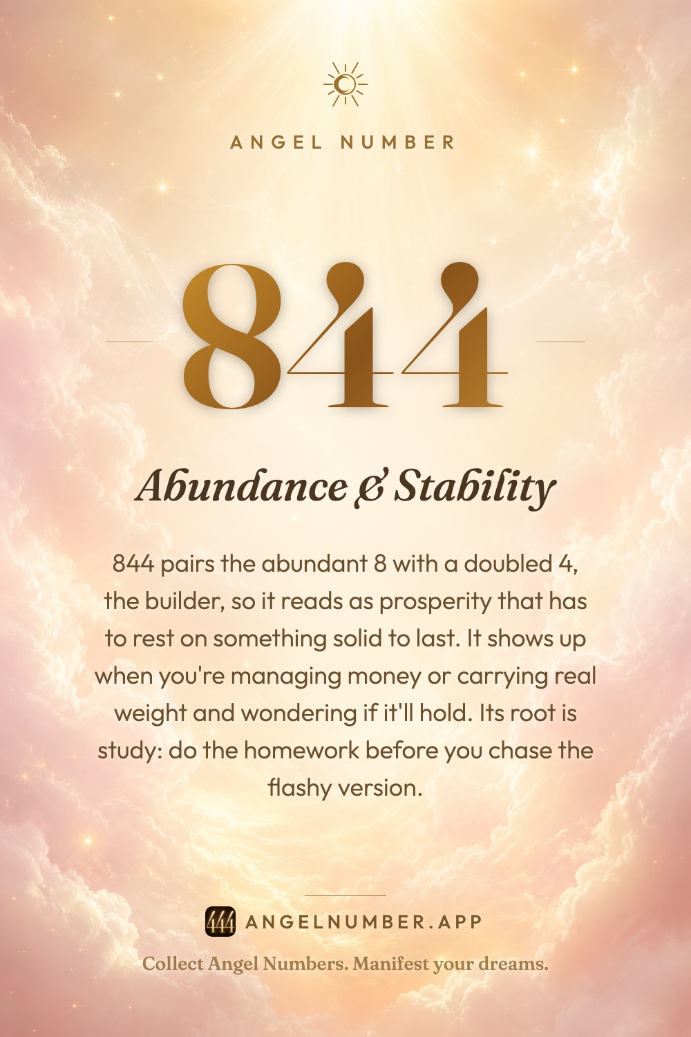 844 angel number meaning: Abundance & Stability