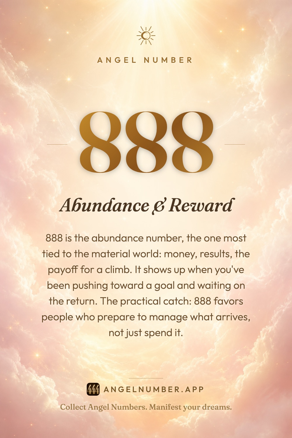 888 angel number meaning: Abundance & Reward