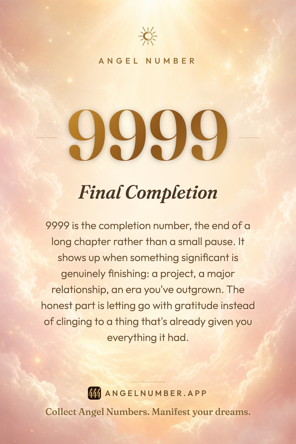 9999 angel number meaning: Final Completion