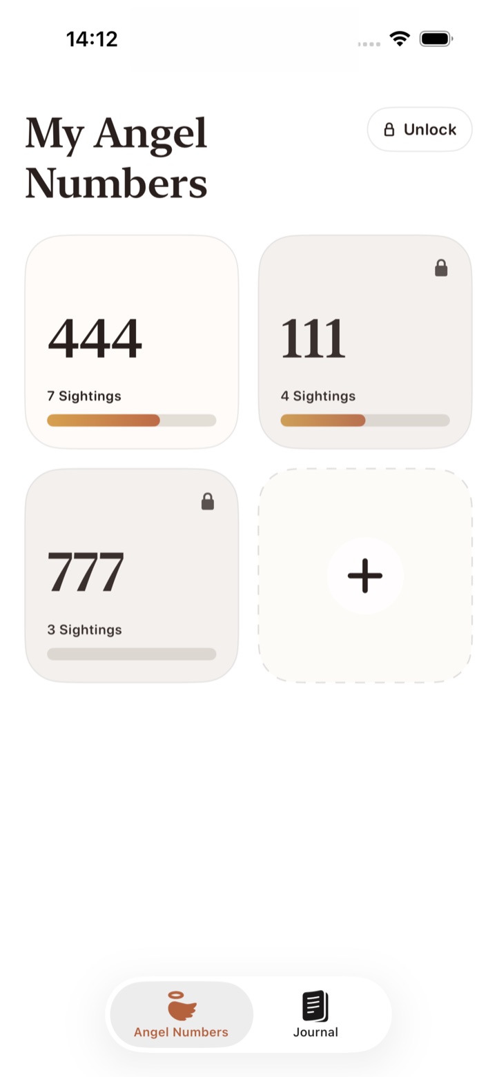 My Angel Numbers home screen