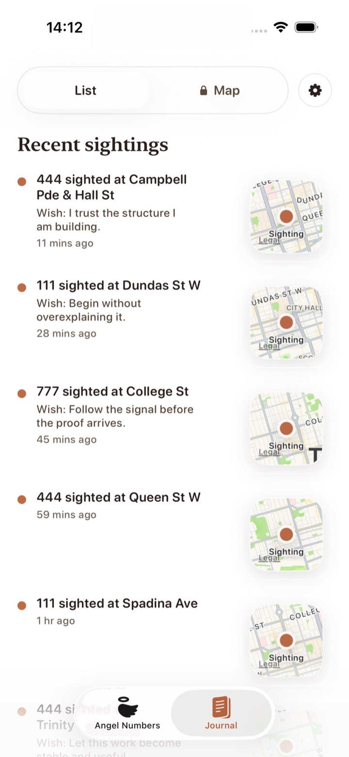 Your private journal of recent sightings